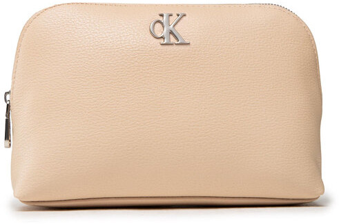 CALVIN KLEIN Jeans Kosmetyczka Minimal Monogram Make Up Bag K60K608403 Beżowy