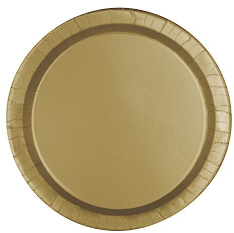Unique Party Supplies Talerze 21,9 cm na wyjątkową imprezę., złoto 3325