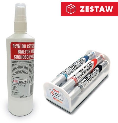 Allboards Zestaw - Pentel Maxiflo MWL5S-4N + płyn do tablic 250ml ZMFP