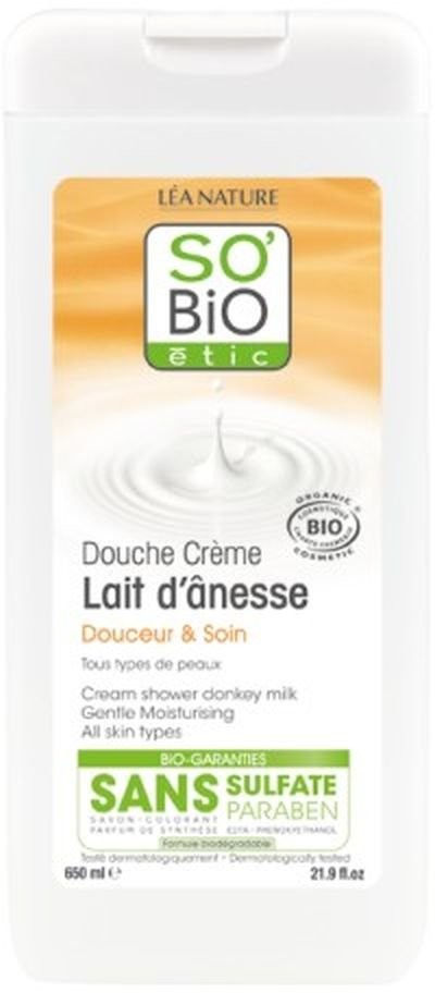 So Bio etic krem pod prysznic i do kąpieli Ośle Mleko bez sulfate, 650 ml