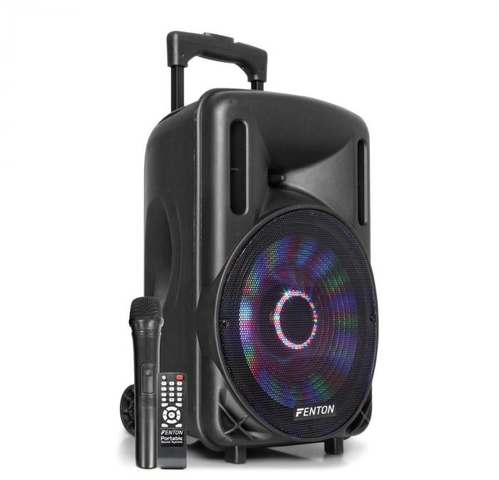 Fenton Fenton FT10LED, kolumna aktywna, 10 cali, BT/USB/SD/AUX, LED, akumulator, uchwyt teleskopowy, 450 W 170.091