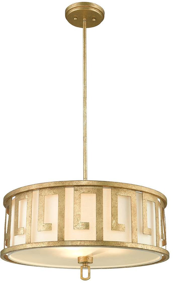 Elstead Gilded Nola LAMPA wisząca GN/LEMURIA/P/L GILDED NOLA okrągła OPRAWA metalowa złota biała __code-63350