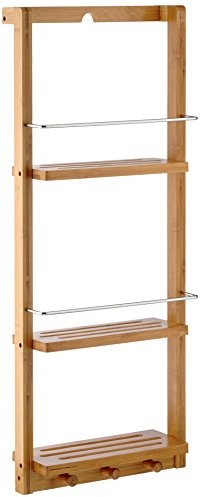 Relaxdays regał z 3 półkami wys. x szer. x głęb.): ok. 70 x 28,5 x 10 cm prysznicowa w łapki do zawieszenia, z 3 haczykami na ręczniki do rąk lub jako praktyczny regał wiszący do kuchni i łazienki pół 10017163