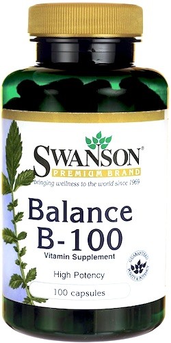 SWANSON Balance B-100 Witamina B Kompleks (B1 do B12) 100kaps - suplement diety