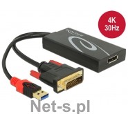 Delock Adapter DVI męski > Displayport 1.2 żeński czarny (62596)