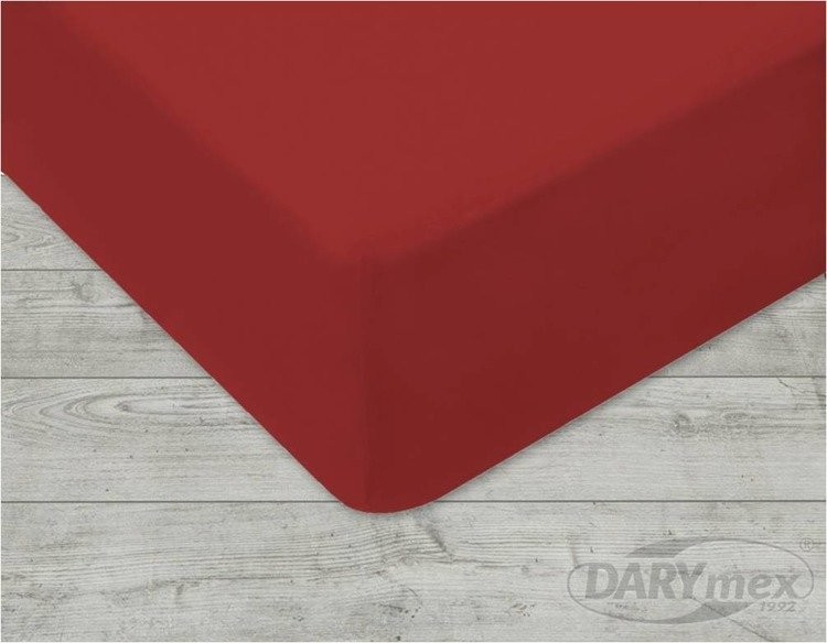 Darymex Prześcieradło jersey bordowe 160x200 z gumką 6DJ023