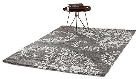 Relaxdays dywan shaggy z motywem roślinnym wzorem Paisley, miękkie salonu 120 X 170 o. korytarz dywanu laufer 70 x 140 cm, antracyt 10022447_775