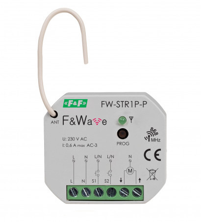 F&F F&F RADIOWY STEROWNIK ROLET 230V DO PUSZKI MONTAŻOWEJ $29360 85÷265V AC/DC, MULTIFUNKCYJNY, DO MONTAŻU PODTYNKOWEGO FW-STR1P-P FW-STR1P-P