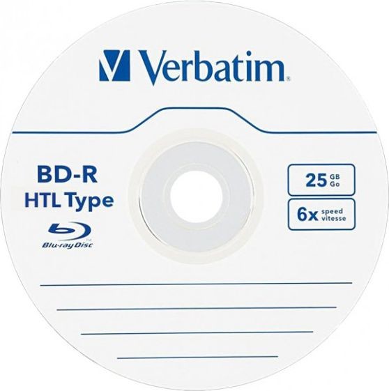 Verbatim 1x5 BD-R Blu-Ray 25GB 6x Speed Datalife No-ID Jewel - 43836