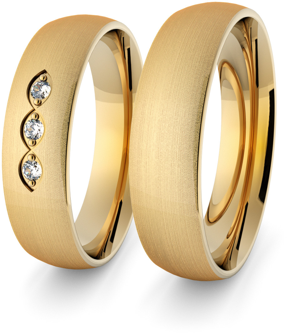 Eminence Obrączki ślubne klasyczne 5 mm z brylantami - 49 Au-classic-5-49
