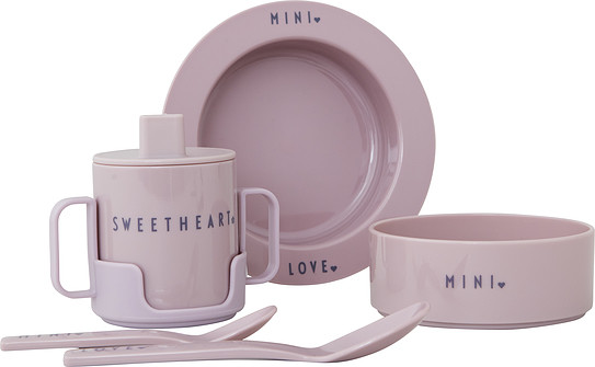 Design Letters Naczynia dziecięce Mini Favourite lawendowe 5 el. 20103025LAVENDER