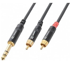 Power Dynamics Cable 6.3 Stereo - 2 RCA Male 3.0m, przejściówka Jack/RCA 177.030