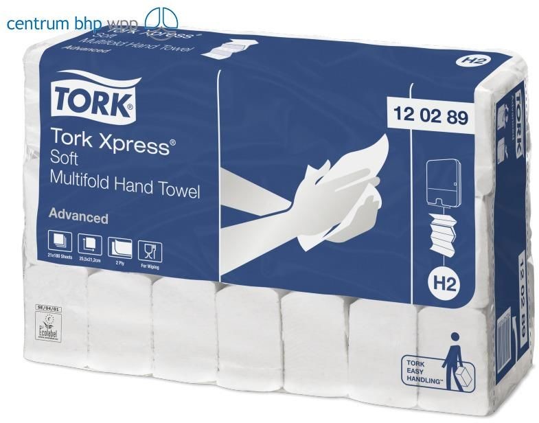 Tork XPRESS MIĘKKI RĘCZNIK MULTIFOLD, 3 PANELOWY (W SKŁADCE WIELOPANELOWEJ) ART. 120289, H2, 2; BIAŁY 120289