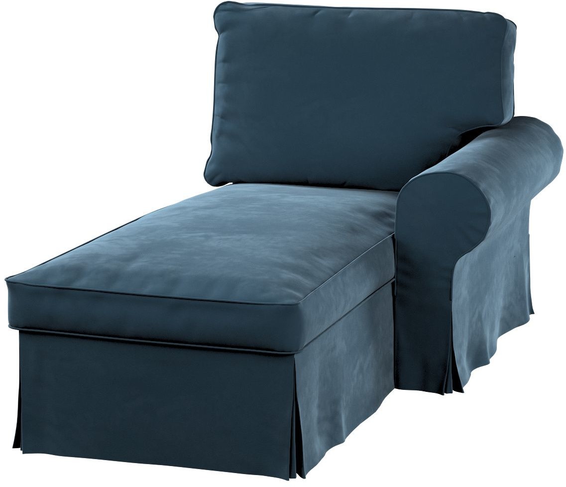 Dekoria Pokrowiec na szezlong Ektorp prawy pruski błękit 84 x 166 x 73 cm Velvet 641-704-16