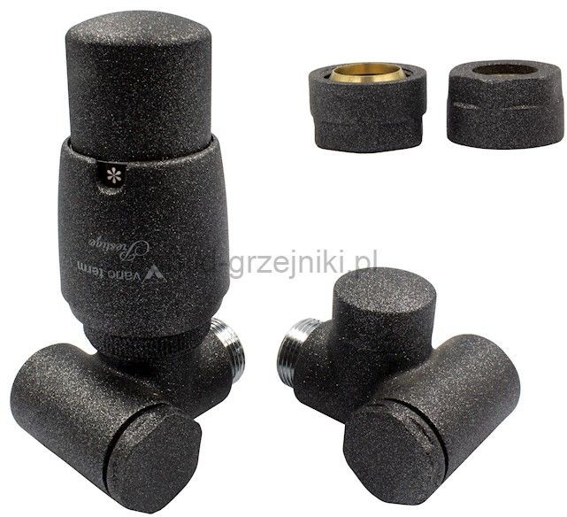Varioterm Zawór termostatyczny INTEGRA ze złączką Pex/Cu - antracyt miedź 15 mm lewy IGS0215CFK/L(Cu)
