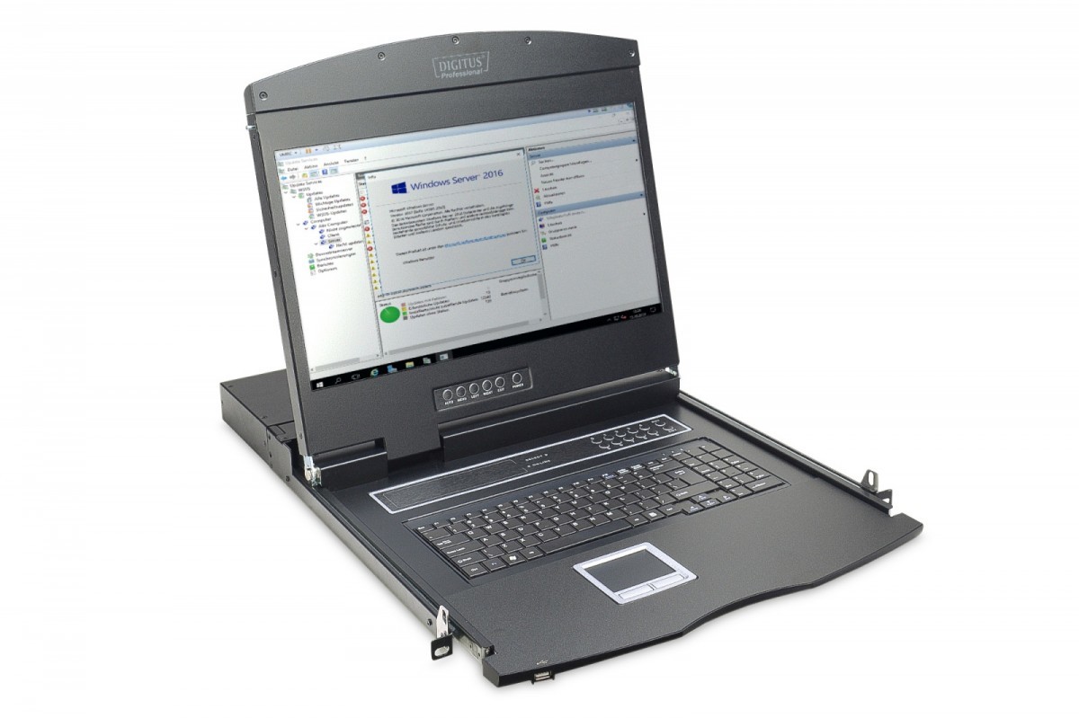 Konsola 19 LCD z touchpad Kvm 16 portów 1U)