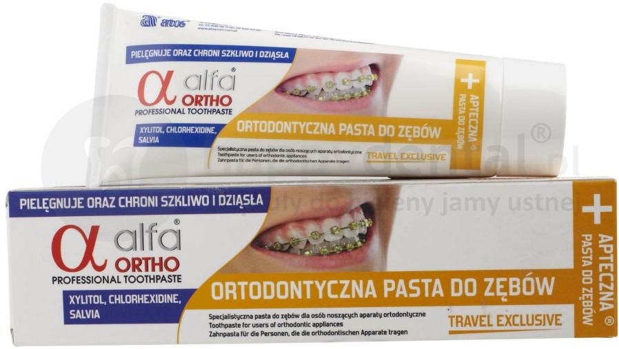 Atos ALFA ORTHO Travel Exclusive ortodontyczna pasta do zębów o intensywnym działniu - 75ml