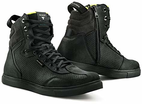 SHIMA SHIMA REBEL WP wodoodporne, męskie buty motocyklowe - wzmocnione, przewiewne buty motocyklowe z ochraniaczami kostki, antypoślizgową podeszwą i nadkładką zmiany biegów (Czarne, 47) REBEL MEN WP BLACK