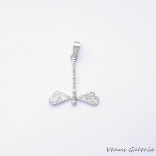 Wisiorek - Mini ważka biała 606