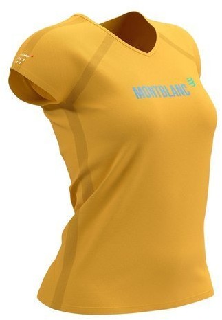 Compressport Koszulka damska biegowa z krótkim rękawem TRAINING T-SHIRT SS Mont Blanc 2021 żółta