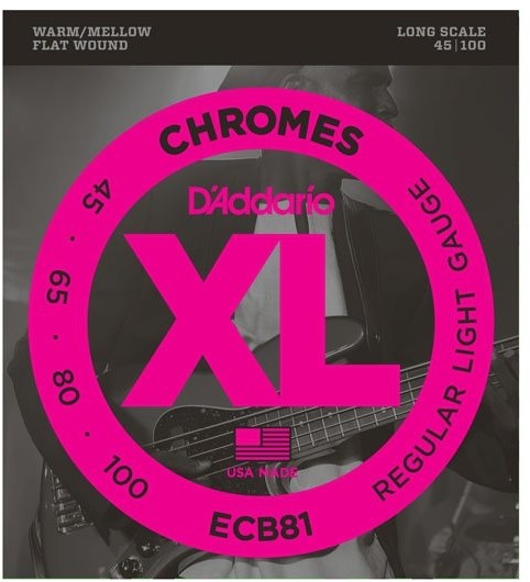 D'Addario ECB80 XL Chrome Super Light (.040  .095) strun gitara basowa ECB81