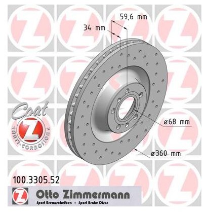 Zimmermann Tarcza hamulcowa 100.3305.52