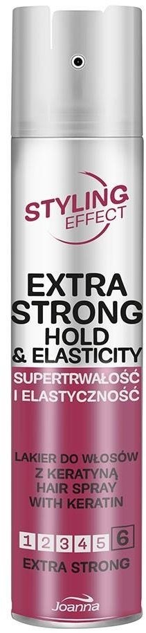 Joanna Styling Effect lakier utrwalający do włosów z keratyną Ekstramocny 250ml