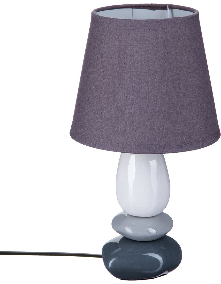 Atmosphera Créateur d'intérieur Lampa stojąca z abażurem na podstawie z ceramiki nowoczesna lampa stołowa w odcieniach szarości