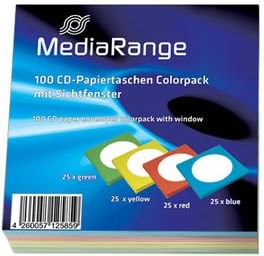Media Range CD/DVD Papierhüllen Color-Pack 100 sztuk - Pudełko67 (BOX67)