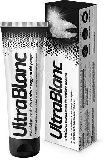 Aflofarm UltraBlanc wybielająca czarna pasta do zębów z węglem aktywnym 75 ml