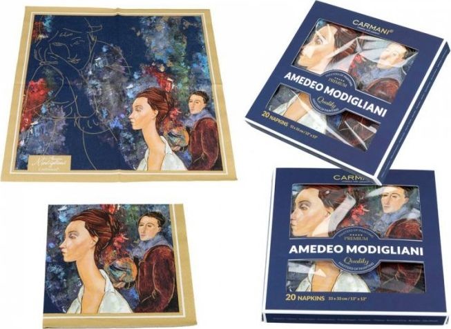 Hanipol Serwetki papierowe 20szt A Modigliani Kobieta w kapeluszu i Mario Varvogli CARMANI 026-0105 [E-60884]