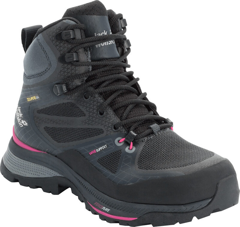 Jack Wolfskin Force Trekker Texapore Mid Shoes Women, czarny UK 4 | EU 37 2022 Trapery turystyczne 4048611-6066-040