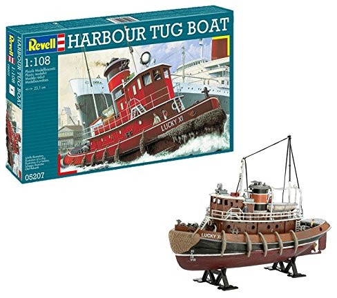 Revell zestaw do budowy modelu statek 1:108 - Harbour Tug Boat w skali 1:108, Level 4, wierna replika z wieloma szczegółami, pstrąg, 05207