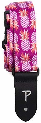 P Perri's Leathers Ltd. Perri's Leathers FWS15-7128 nylonowy pasek ukulele - 3,5 cm, fioletowe ananasy FWS15-7128