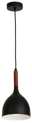 Luminex Noak wood 1389 lampa wisząca zwis 1x60W E27 czarny / brązowy