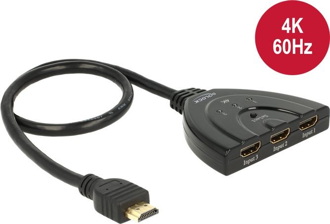 Delock Switch 3x wejście HDMI > 1x wyjście HDMI 18600