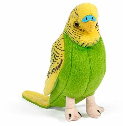 Living Nature Living Nature Miękka zabawka - pluszowy ptak Budgie, budgerigarski niebieski lub zielony (14 cm) AN394