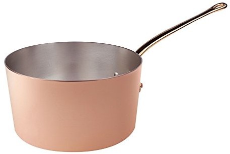 Pentole Agnelli Rondel pentole agnelli wysoka firmy miedź ocynkowana z uchwytem 1, kolor miedziany, 24 cm ALCU105F24