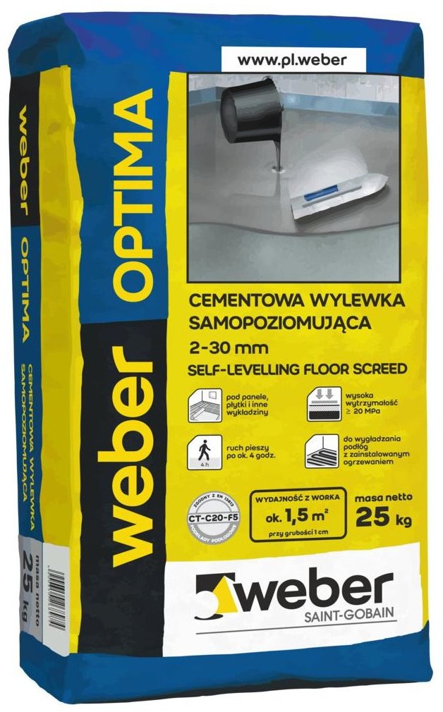 Weber Wylewka cementowa samopoziomująca OPTIMA 2 - 30 mm 25 kg