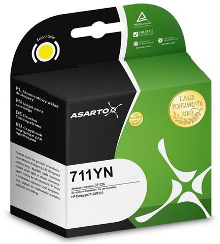 Asarto Tusz do HP 711YN | CZ132A | 29 ml | yellow polcan-AS-H711YN