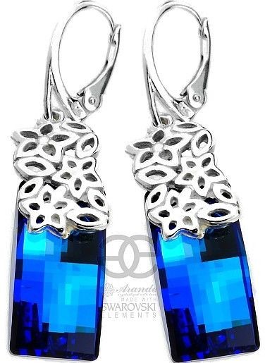 Swarovski przepiękne kolczyki URBAN BLUE SREBRO