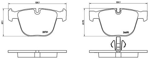 BREMBO Zestaw klocków hamulcowych, hamulce tarczowe P 06 053