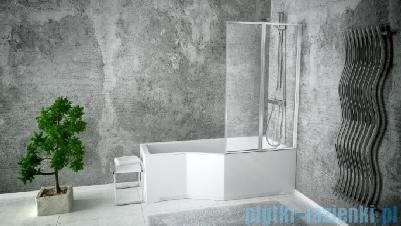Besco Integra 150x75cm wanna prawa + parawan 2-skrz + obudowa + syfon (#WAI-150-PP2/#OAI-150-NS/19975)