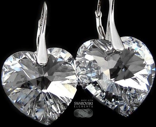 Swarovski TYLKO U NAS kolczyki COMET HEART SREBRO