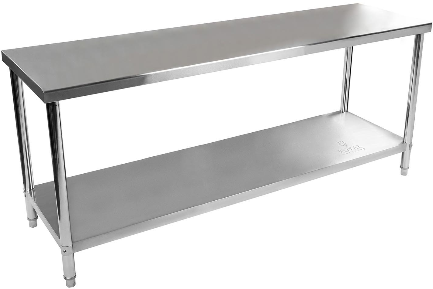 Royal Catering Stół roboczy ze stali nierdzewnej - 200 x 60 cm - RCAT-200/60-NW