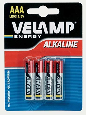 Velamp Velamp LR03/4BP blister 4 baterie LR03 AAA alkaliczne, czerwone, zestaw 4 sztuk LR03/4BP