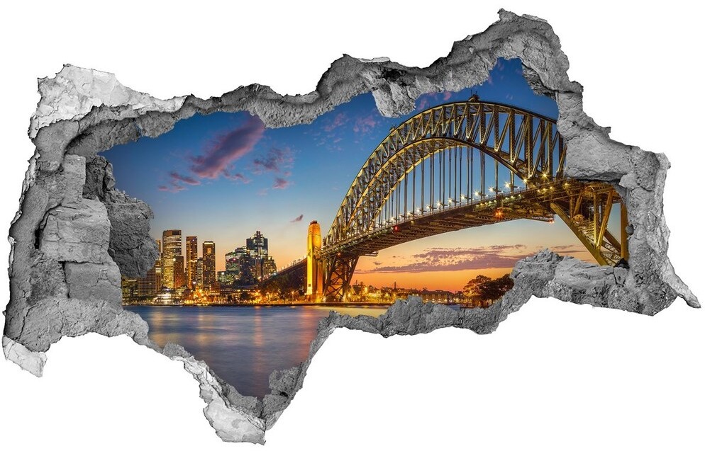 Wallmuralia.pl Dziura 3d w ścianie naklejka Panorama Sydney