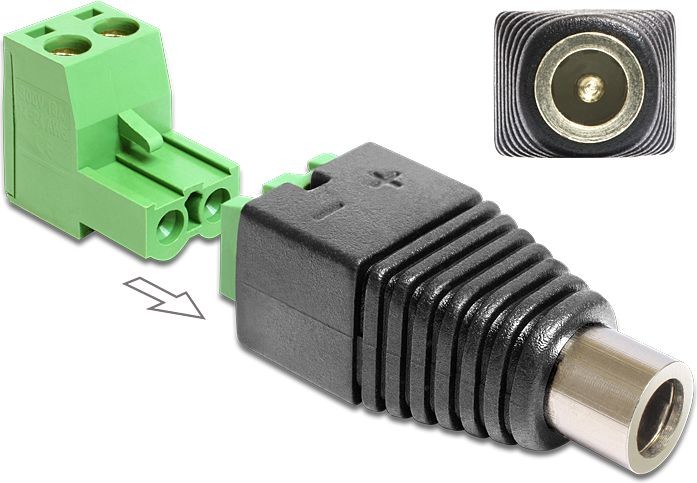 Delock Adapter Terminalblock 2Pin - DC 2,1 x 5,5 mm Bu 2-tei - 65423