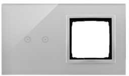 Simon Panel dotykowy Simon 54 Touch DSTR220/71 2 moduły 2 pola dotykowe poziome otwór na osprzęt Simon 54 srebrna mgła DSTR220/71