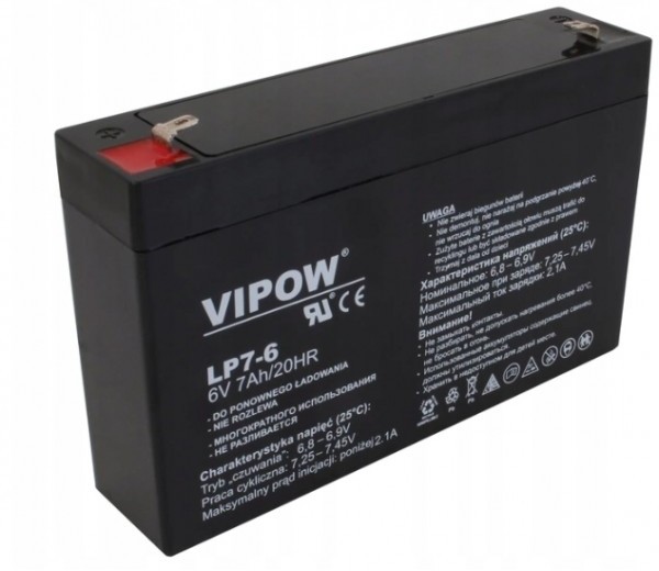 Vipow Akumulator żelowy 6V 7Ah samochodzik zabawki